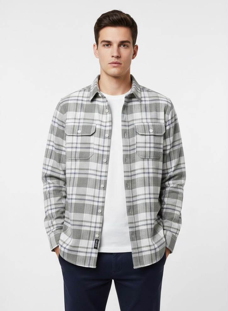 Men's Premium Plaid Flannel Shirt – NYC Graphic Back Print