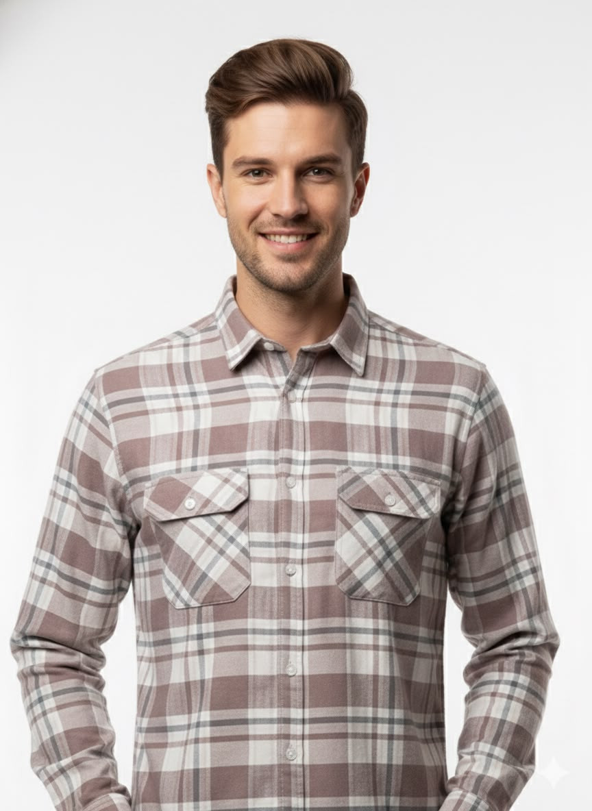 Men's Premium Plaid Flannel Shirt – NYC Graphic Back Print