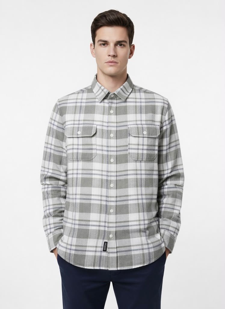 Men's Premium Plaid Flannel Shirt – NYC Graphic Back Print